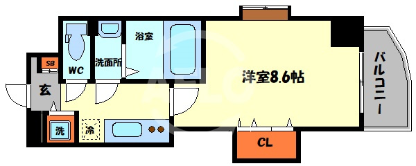 Luxe玉造Ⅲの間取り|Luxe玉造Ⅲ　画像