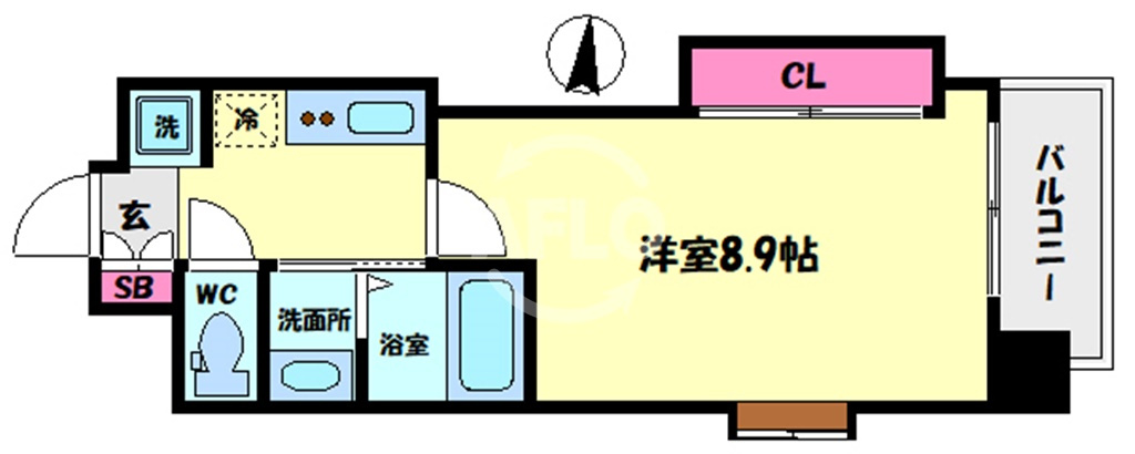 Luxe難波西Ⅱの間取り|Luxe難波西II（ラグゼ難波西II）　開放感ある間取り