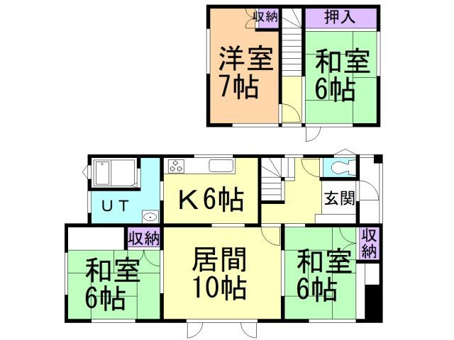 登別市若草町1丁目9-14戸建の居間・リビング