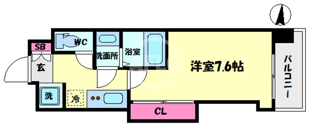 Luxe難波西Ⅱの間取り|Luxe難波西II（ラグゼ難波西II）　開放感ある間取り