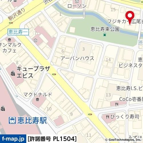 ユニーブル恵比寿の地図