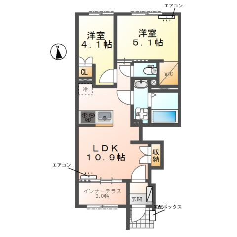 (仮称)我孫子市湖北台新築アパートの間取り