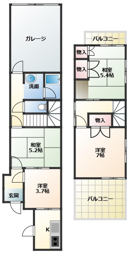 明野４丁目貸家の間取り