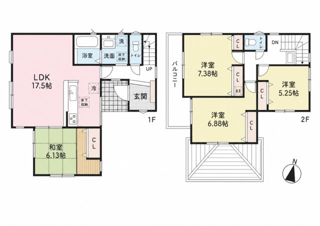 加古川市第12平岡町高畑新築建売の間取り