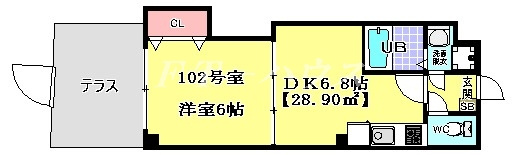 プレジール　１０２の間取り