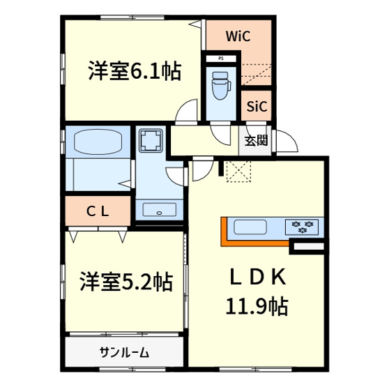 【間取り】 | Sunny Hill上土室A棟