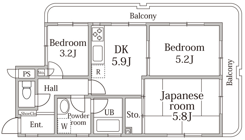 江東区扇橋３丁目の賃貸マンションの間取り