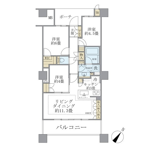 Ｂｒｉｌｌｉａ　有明　Ｓｋｙ　Ｔｏｗｅｒの間取り