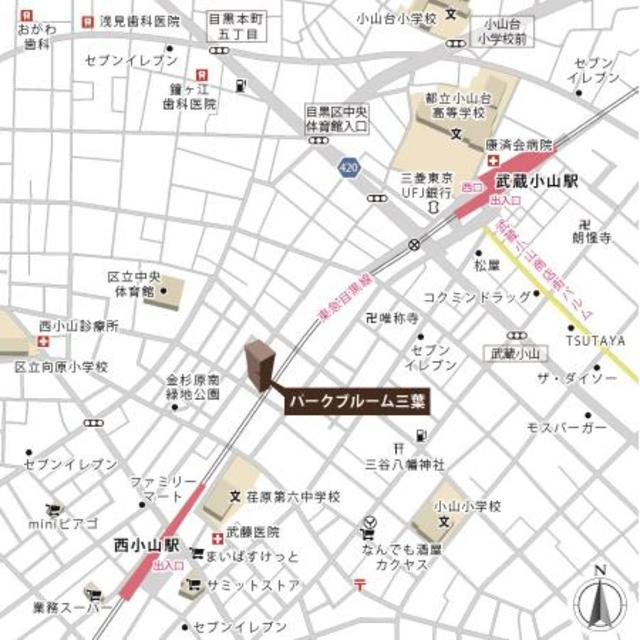 パークブルーム三葉の地図