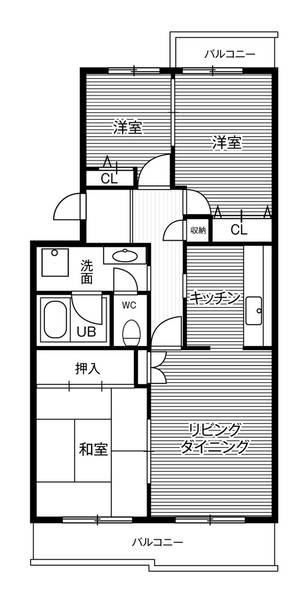 ビレッジハウス成田玉造3号棟の間取り