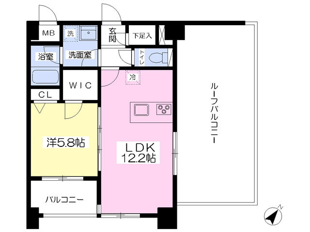 広々ゆったりのルーフバルコニー付！