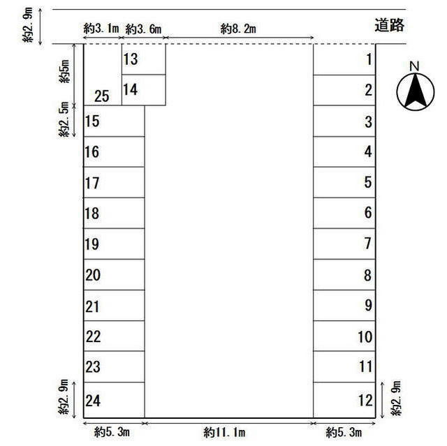 各務原市那加昭南町の駐車場の間取り