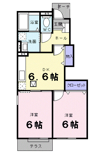 リバニッシュＢの間取り
