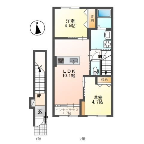 レヴメゾン神山弐番館の間取り