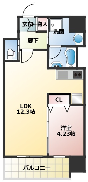 プレジオ西中島アジアンの間取り