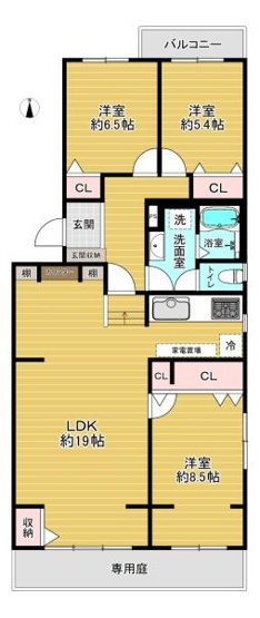 【間取り】 | リバーサイドともぶち第一住宅第34号棟