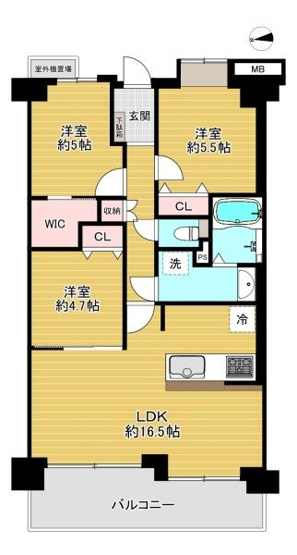 【間取り】 | ヒューマンズパーク守口