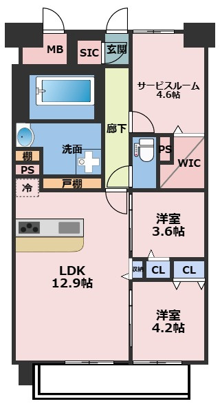 スプランディッド大阪NAMBA　LINEの間取り