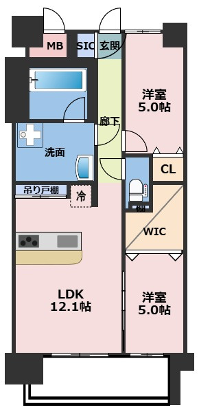 スプランディッド大阪NAMBA　LINEの間取り