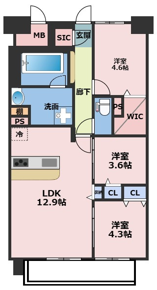 スプランディッド大阪NAMBA LINEの間取り