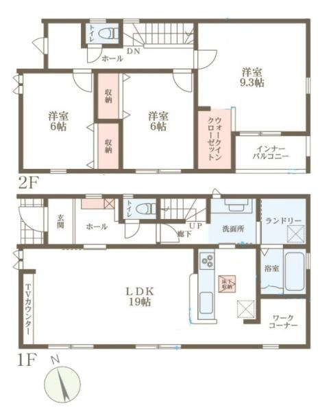 リーブルガーデン龍田西 ２号棟 ／新築一戸建の間取り