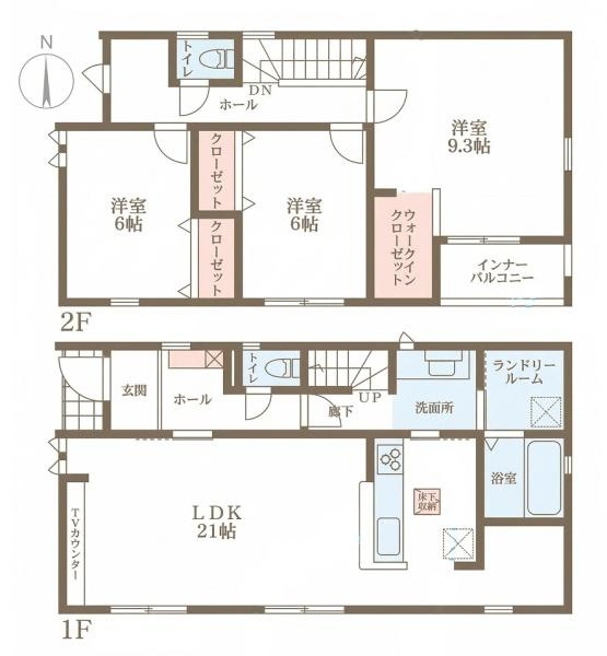 リーブルガーデン外山 １号棟 ／新築一戸建の間取り
