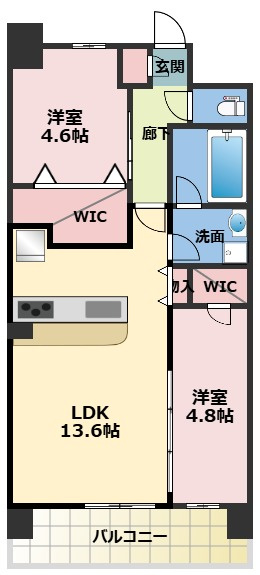 スプランディッド難波Ⅶの間取り
