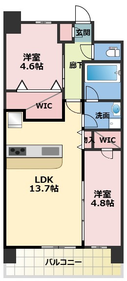 スプランディッド難波Ⅶの間取り