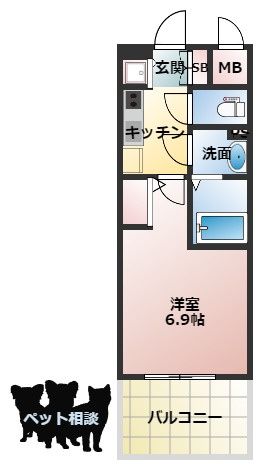 エスリードレジデンス大阪福島の間取り