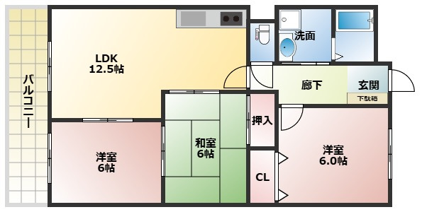 　マンションあけぼのの間取り