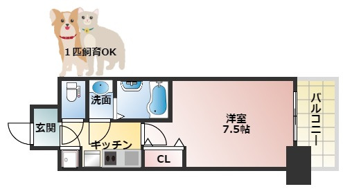 アドバンス江坂ラシュレの間取り