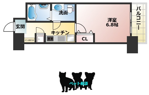 アドバンス江坂ラシュレの間取り