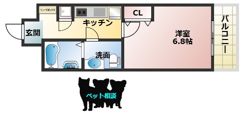 アドバンス江坂ラシュレの間取り