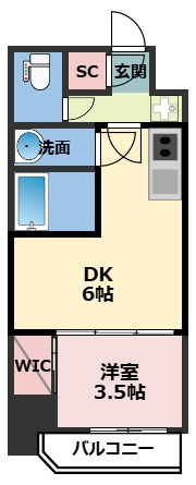 セレニテフラン谷町四丁目アリエ　中大江小学校区　の間取り