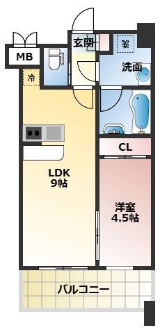 プレジオ緑地公園 仲介手数料無料の間取り