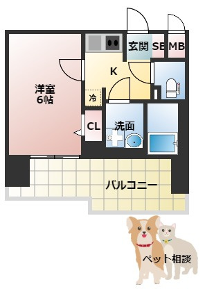 エスリードレジデンス梅田グランゲートの間取り