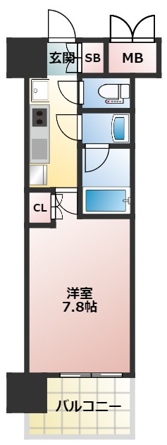 パークフラッツ江坂　仲介手数料無料の間取り