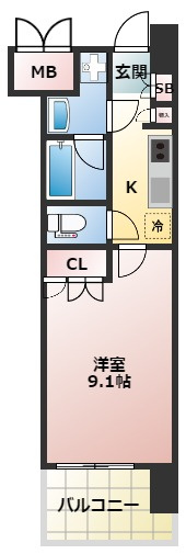 パークフラッツ江坂の間取り