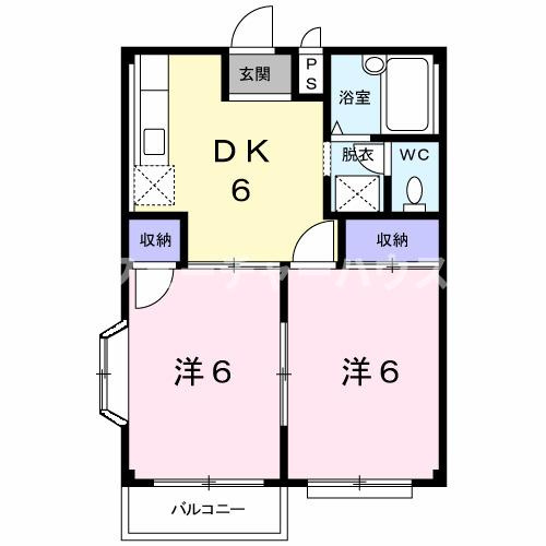 ハイツ惣野代Ａの間取り