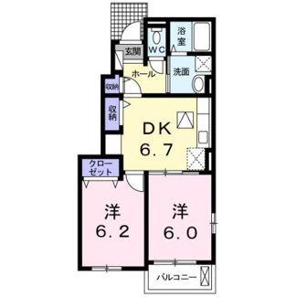 【間取り】 | アン　ソレイユⅡ