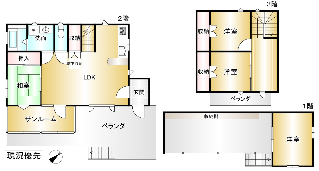 門沢　中古住宅の間取り