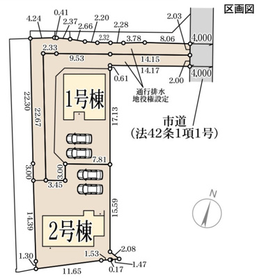 【区画図】 | 新築　リーブルガーデン鴨方町六条院中　全2棟 | 区画図になります。