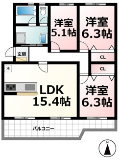 【間取り】 | 膳所ハイツ8号棟