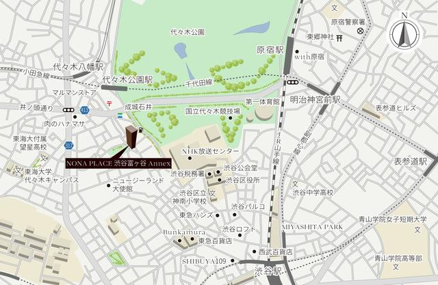 ＮＯＮＡ　ＰＬＡＣＥ渋谷富ヶ谷Ａｎｎｅｘの地図