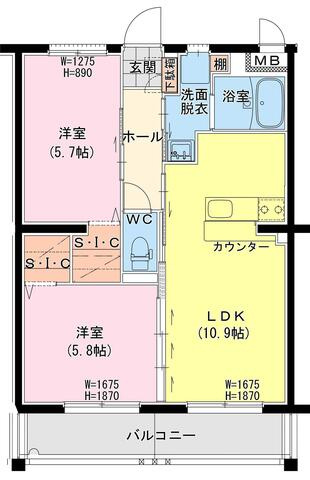 日向・鶴町3丁目47マンションの間取り