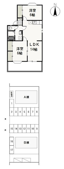 【間取り】 | アンジェリーク・ドミールB