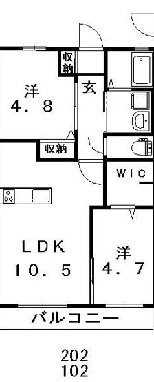 【間取り】 | ラ・セーヌ藤崎B