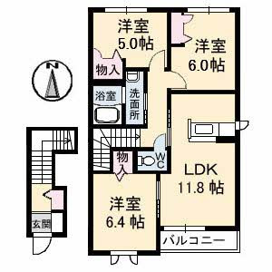 【間取り】 | レジデンス原尾島　E棟