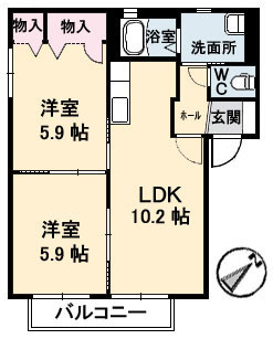 【間取り】 | ラ　パルテール旭川　壱番館