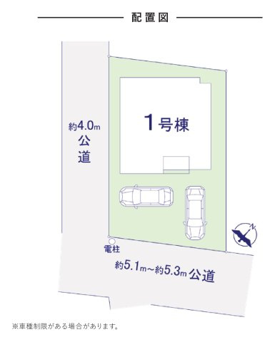 福岡市南区野多目5丁目第1-1棟（1号棟）の区画図|配置図（1号棟）